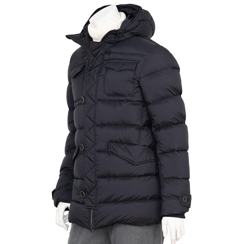 HERNO/ヘルノ  L'ESKIMO 超軽量 ブラック フーデット ダウンジャケットの画像