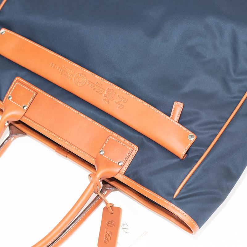 Felisi フェリージ　ネイビー コーデュロイ レザートートバッグ　イタリー製 Felisi（フェリージ） Felisi「フェリージ」イタリー製【1426-bl