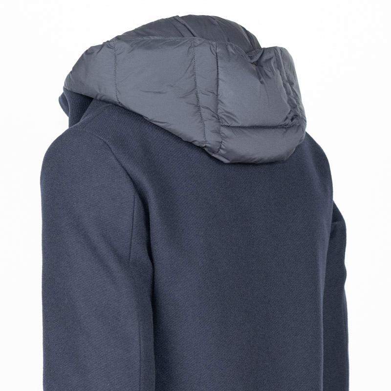 HERNO | ヘルノ ウールナイロン異素材コンビ ネイビー ダウン HERNO | ヘルノ ウールナイロン異素材コンビ ネイビー ダウン
