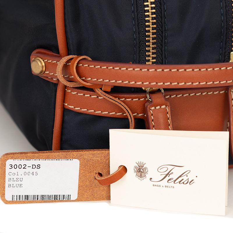 Felisi（フェリージ） イタリア製 ナイロン×レザー ブルー クラッチ