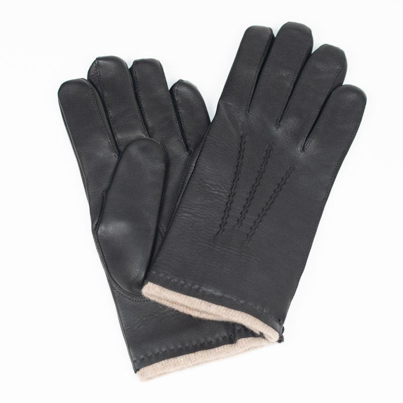 ORCIANI（オルチアーニ） ブラック ラムスキンレザー カシミヤウール