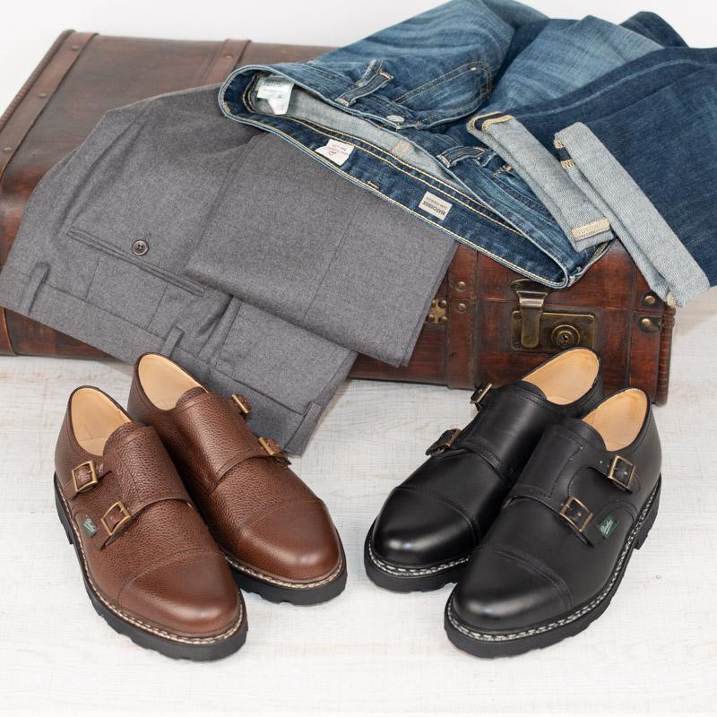 【再入荷】Paraboot/パラブーツ MARCHE2 SOLE WILLIAM-MARCHE2 NOIRE-LIS-NOIRダブルモンクの画像