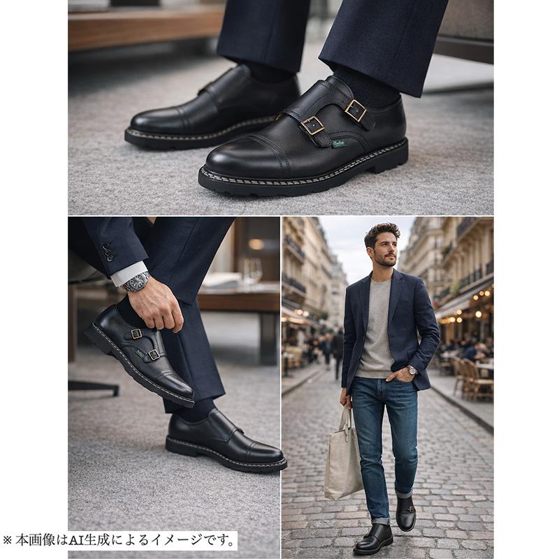 【再入荷】Paraboot/パラブーツ MARCHE2 SOLE WILLIAM-MARCHE2 NOIRE-LIS-NOIRダブルモンクの画像