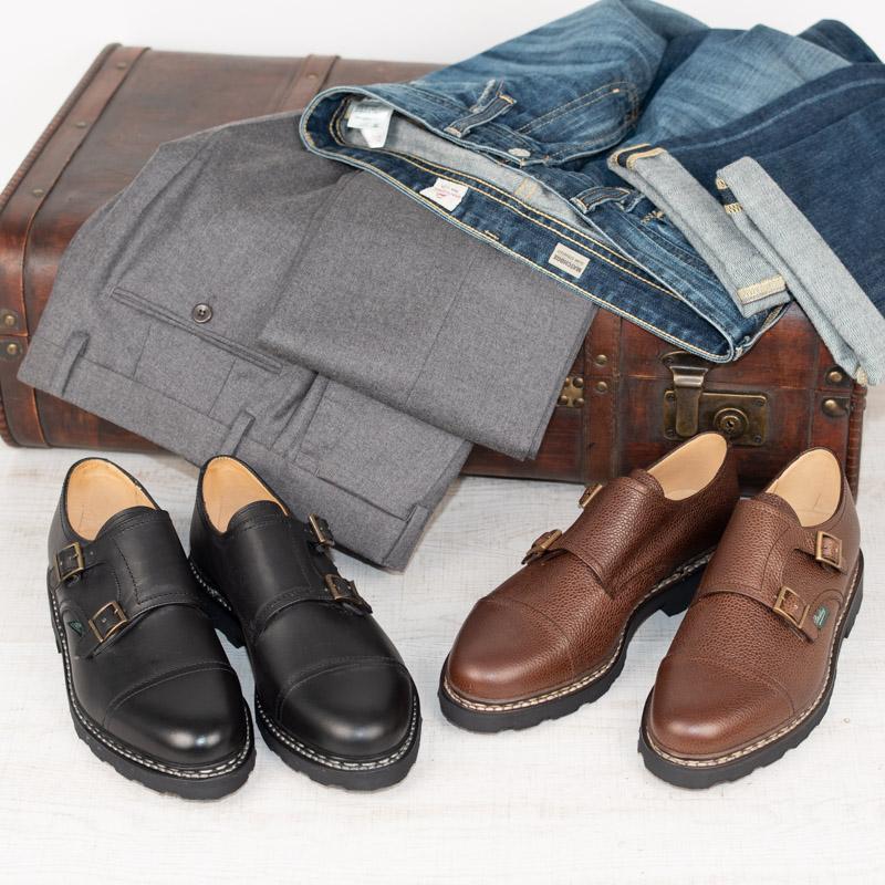 【再入荷】Paraboot/パラブーツ WILLIAM-MARCHE 2 NOIRE-GR EBENEダブルモンクシューズの画像