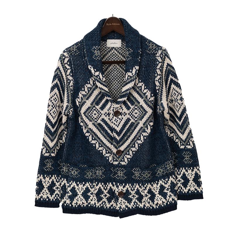 (L)【 70％ Off】新品 Seagreen メンズ ジャガードローゲージ Seagreen/シーグリーンメンズ/オールシーズンアメリカン