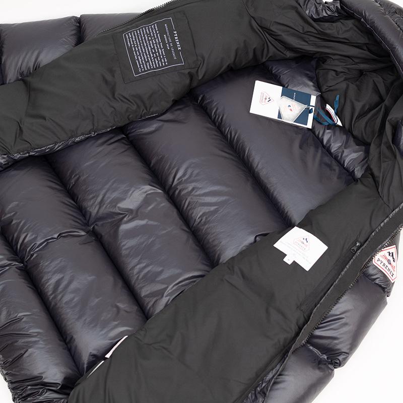 PYRENEX | ピレネックス ナチュラルフレンチダウン 黒 フーデット フランス製 ANTON-ブラック ダウンジャケットの画像