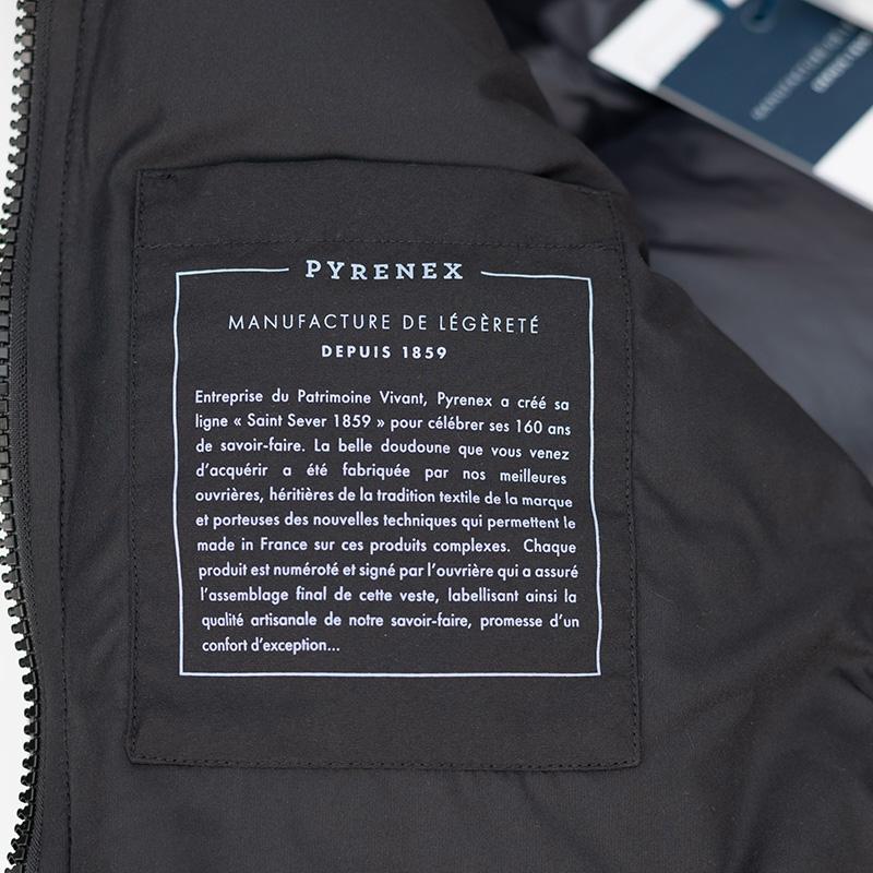 PYRENEX | ピレネックス ナチュラルフレンチダウン 黒 フーデット フランス製 ANTON-ブラック ダウンジャケットの画像