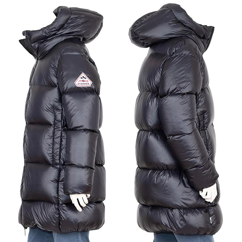 PYRENEX | ピレネックス ナチュラルフレンチダウン 黒 フーデット フランス製 ANTON-ブラック ダウンジャケットの画像