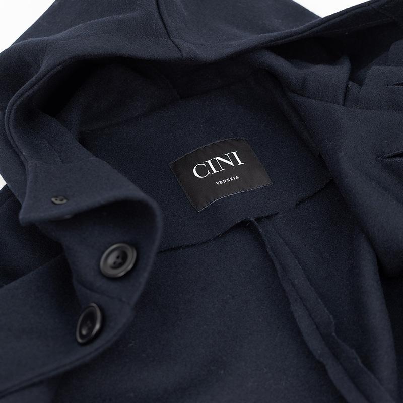 CINI/チー二 ヴェネチア イタリー製羊毛100％ネイビーメルトンウール オーバーアウターパーカーコート　 | CINI venezia | 11