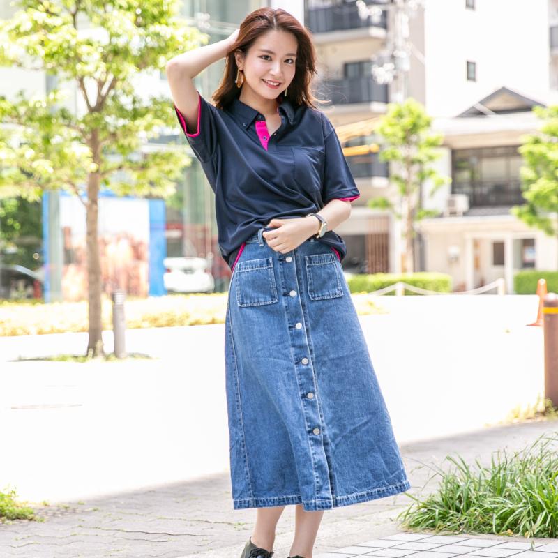 ポロシャツ レディース かわいい 半袖 ボタンダウン ドライ 介護