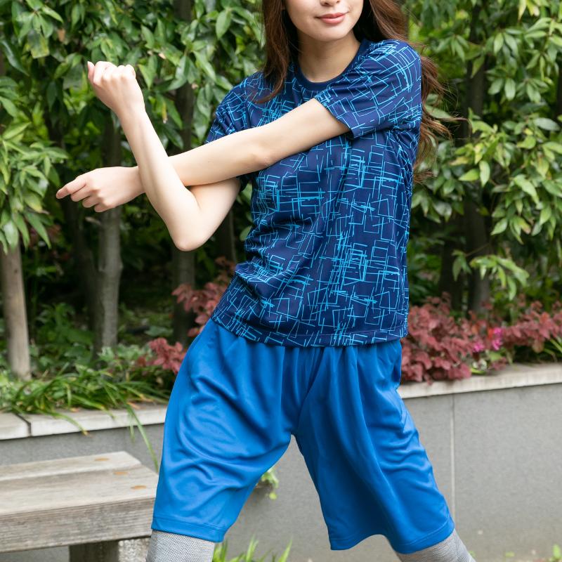 体操服レディース用ネイビー ハーフパンツ ポリエステル素材 ハーフパンツ レディース スポーツ 無地 ドライ 吸汗 速乾