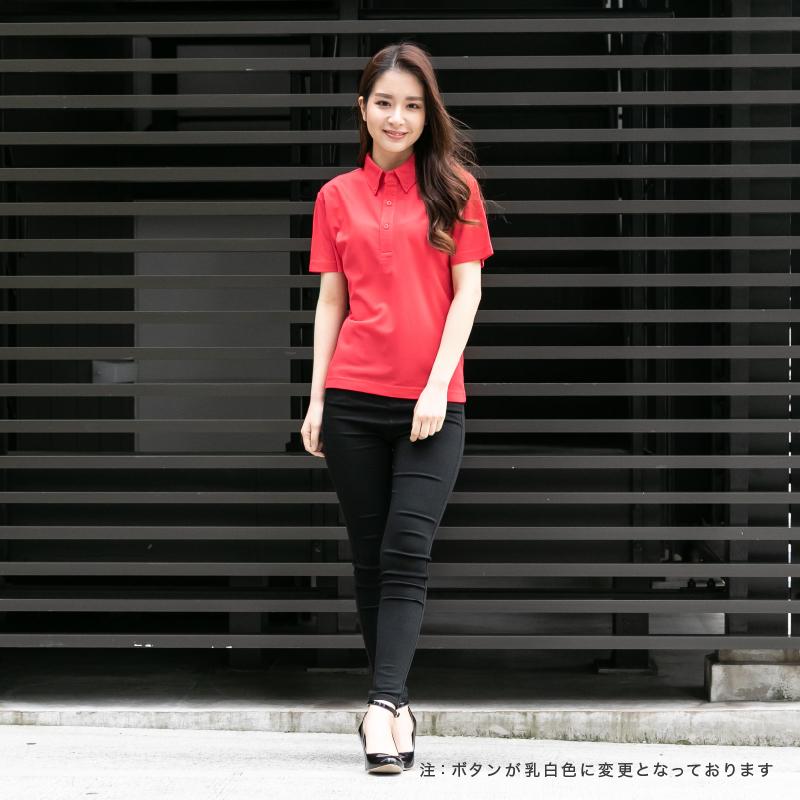 ポロシャツ レディース 半袖 かわいい 無地 ドライ 吸水 速乾 ボタンダウン おしゃれ 黒 白 ネイビー スポーツ ゴルフ 制服 ユニフォーム 大きい |  | 03