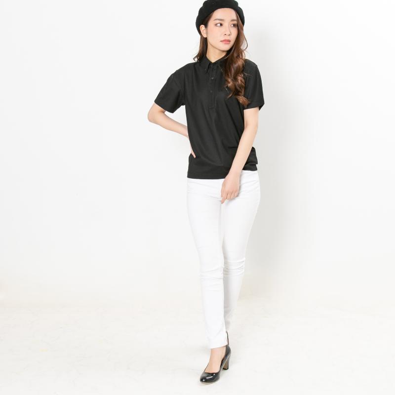 ポロシャツ レディース 半袖 かわいい 無地 ドライ 吸水 速乾 ボタンダウン おしゃれ 黒 白 ネイビー スポーツ ゴルフ 制服 ユニフォーム 大きい |  | 08