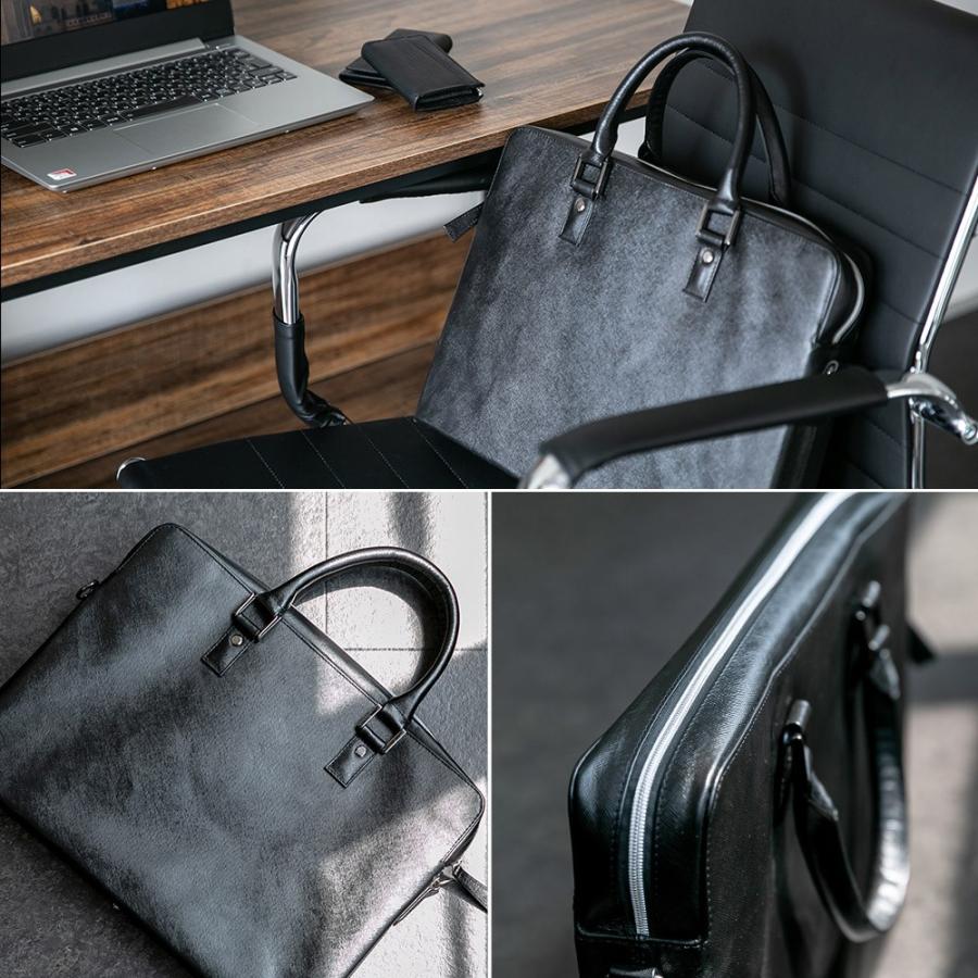 ビジネスバッグ メンズ ブリーフケース 本革 牛革 スリム ショルダー