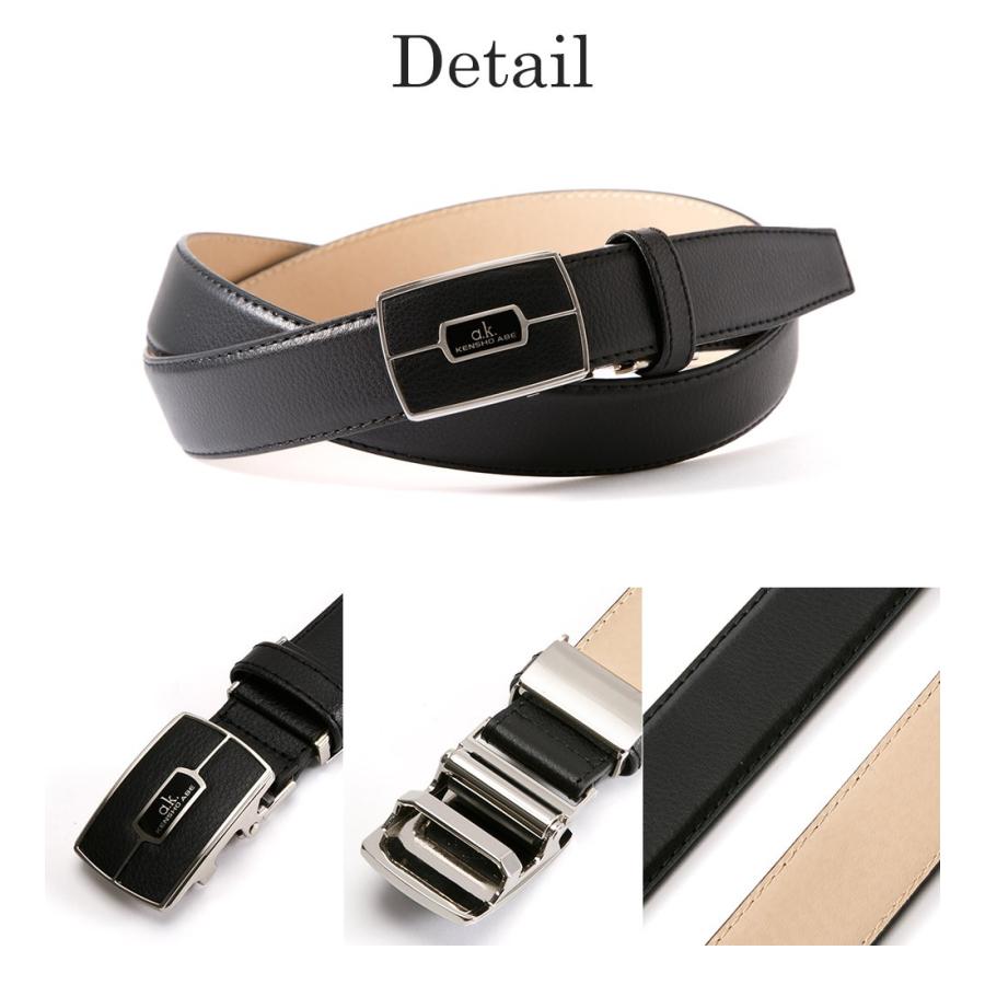 ベルト ビジネス メンズ 牛革 フィット バックル ブラック フリーアジャスト |  | 04