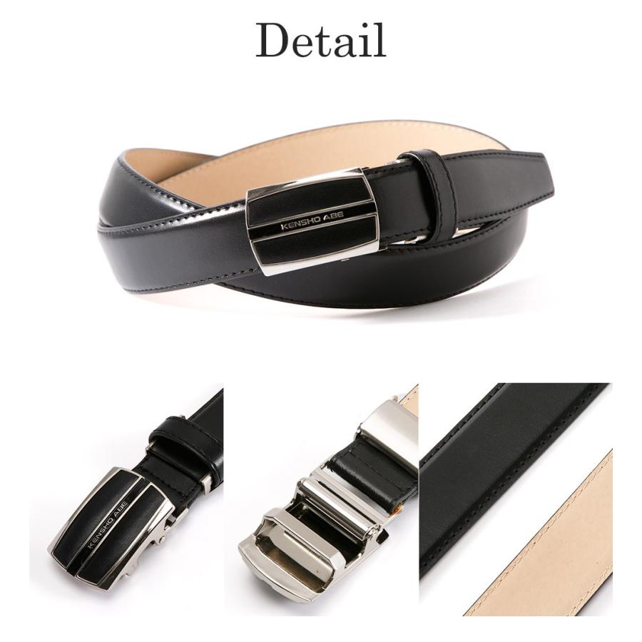 ベルト ビジネス メンズ 牛革 フィット バックル ブラック フリーアジャスト |  | 04