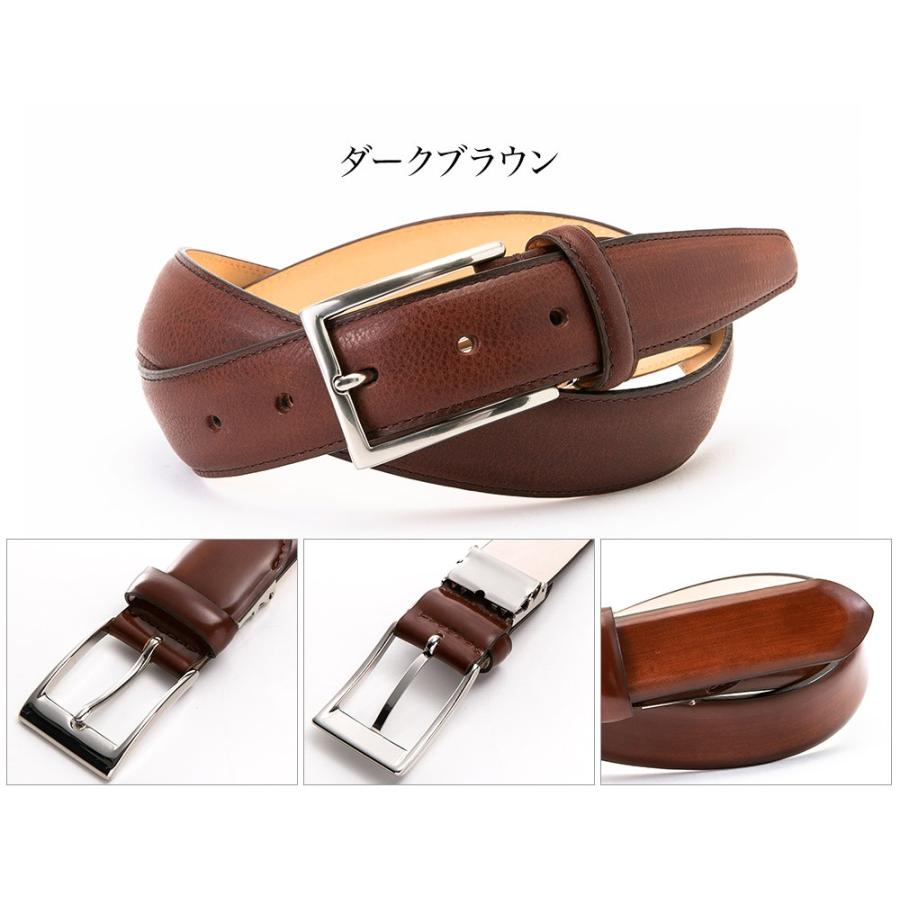 ベルト メンズ 日本製 ビジネスベルト メンズベルト 長沢ベルト ミネルバボックスフェザー 1枚1枚職人によって丹念に作られる極上の革 |  | 09