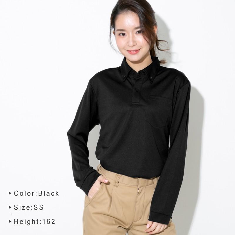 ポロシャツ レディース メンズ ドライ 長袖 ボタンダウン ユニセックス ポケット 白 黒 ネイビー 無地 介護 ゴルフ 仕事 制服 |  | 13