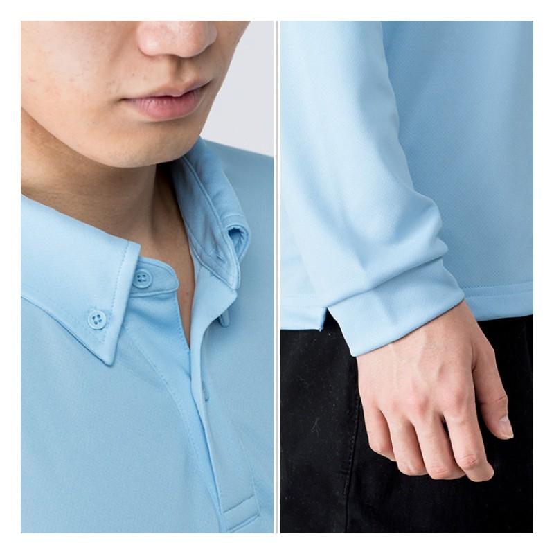 kolor ネイビー ストライプ襟 長袖ポロシャツ ツイルラガーポロシャツ《長袖》 (634127-33) | REGAL | 紳士服