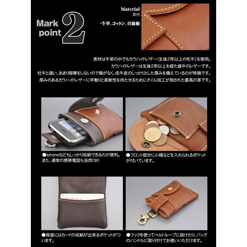 MILAGRO / ミラグロ / 小銭入れ / カードホルダー / 携帯ポーチ / 紳士物 / メンズ /  レディース /  アメリカ製オイルドレザー / ブラウン×チョコ / |  | 02