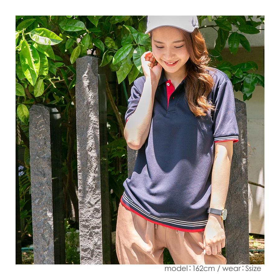 ポロシャツ レディース (ユニセックス) かわいい 半袖 ドライ 介護 ゴルフ ネイビー 白 黒 制服 仕事 メンズ 吸汗 速乾 |  | 11