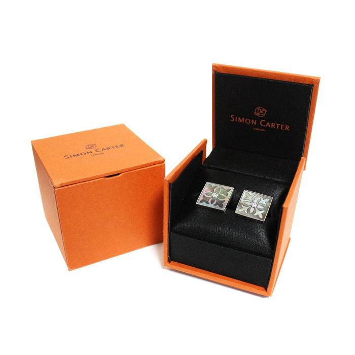 カフス ブランド サイモンカーター Simon Carter　Chequer / Grey Mother of Pearl / SIMON CARTER ギフト プレゼント 送料無料 | SIMON CARTER | 02