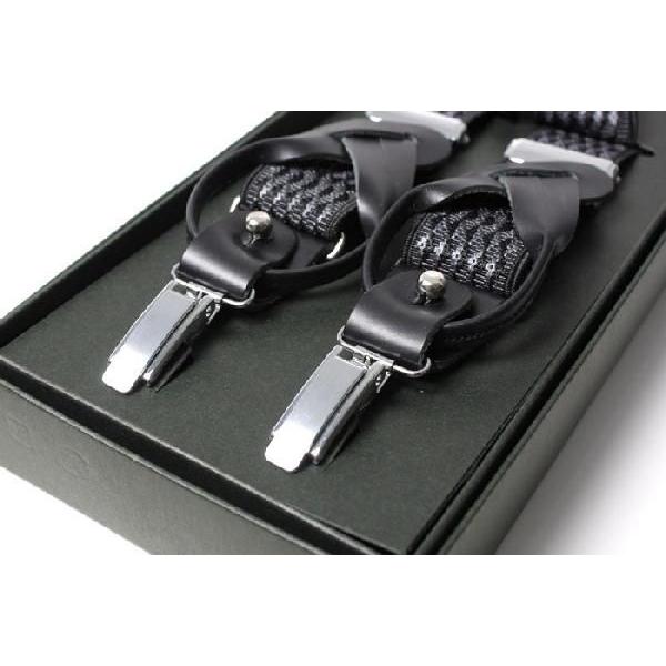 サスペンダー / メンズ Y型 （2WAY クリップ ・ ボタン ） 30mm幅 / ウェーブ柄　グレー　フォーマル ・ ビジネス ・ カジュアルに　（  ） |  | 02