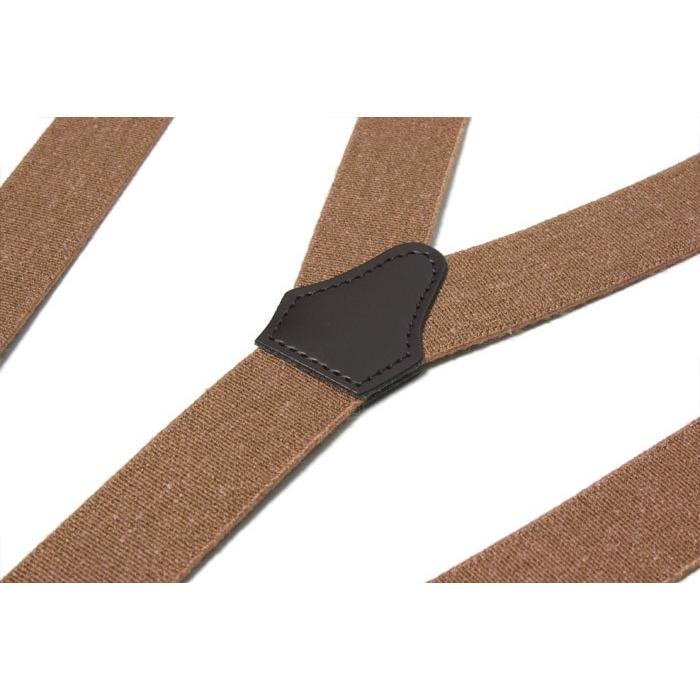 サスペンダー レディース　麻 ゴム ： ブラウン　 　日本製 |  | 01