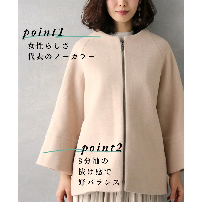 ノーカラー コート ジャケット アウター Aライン ショート丈 ベージュ ブラック グレー ゆったり きれいめ シンプル 無地 Ol 通勤 おしゃれ S045ko Ehre Style 通販 Yahoo ショッピング