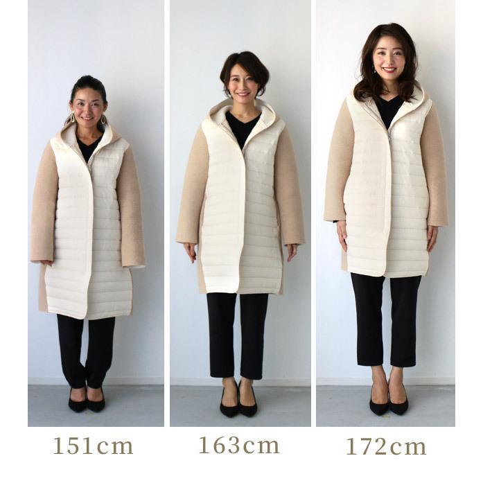 コート 羽織り アウター 軽い 異素材 フード バイカラー 配色 ロングコート 中綿 秋冬 おしゃれ きれいめ 上品 無地 シンプル 通勤 仕事 レディース Sko Styleforme 通販 Yahoo ショッピング