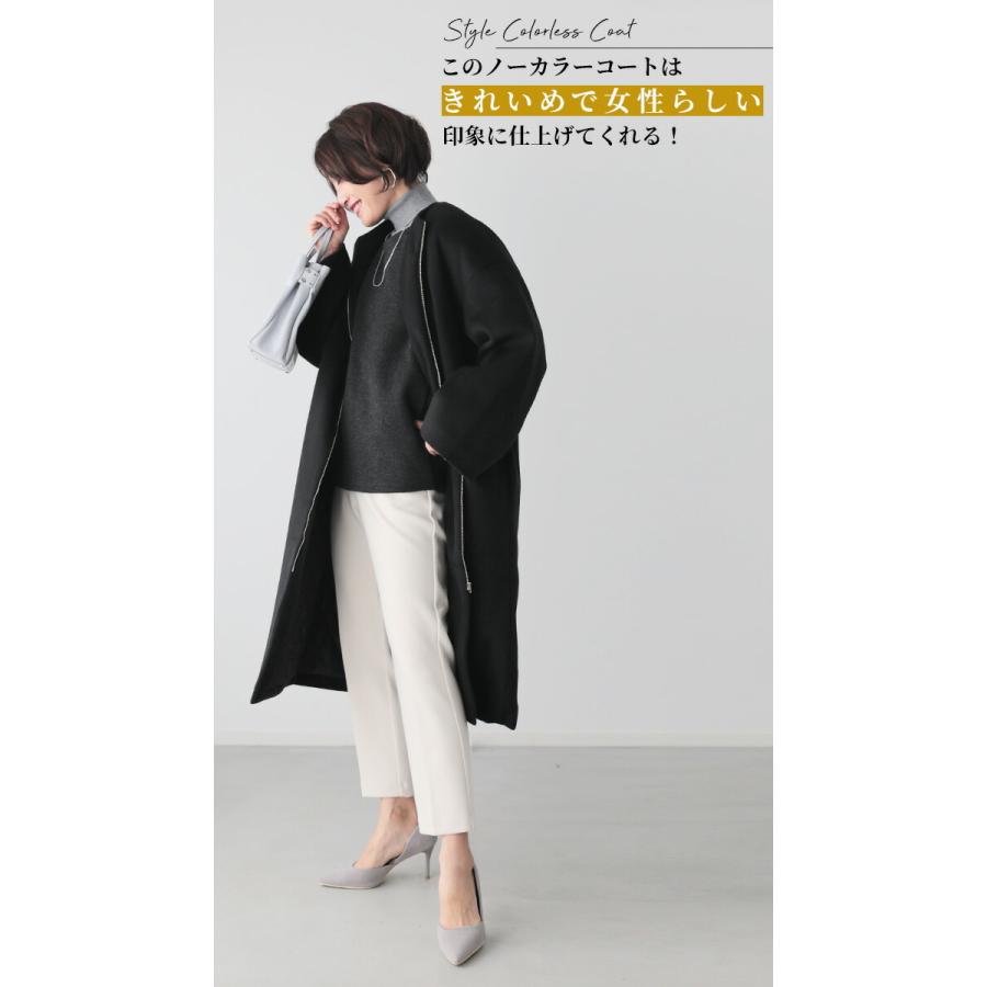 ノーカラー コートキルト アウター 羽織  暖かい ベージュ ブラック 黒 レディース ファッション フリーサイズ ゆったり きれいめ シンプル