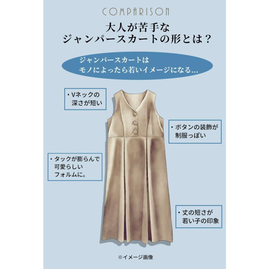 ジャンパースカート Aライン ワンピース Vネック 暖かい 上品 センターライン 秋冬 おしゃれ きれいめ 無地 シンプル レディース ファッション Sko Ehre Style 通販 Yahoo ショッピング