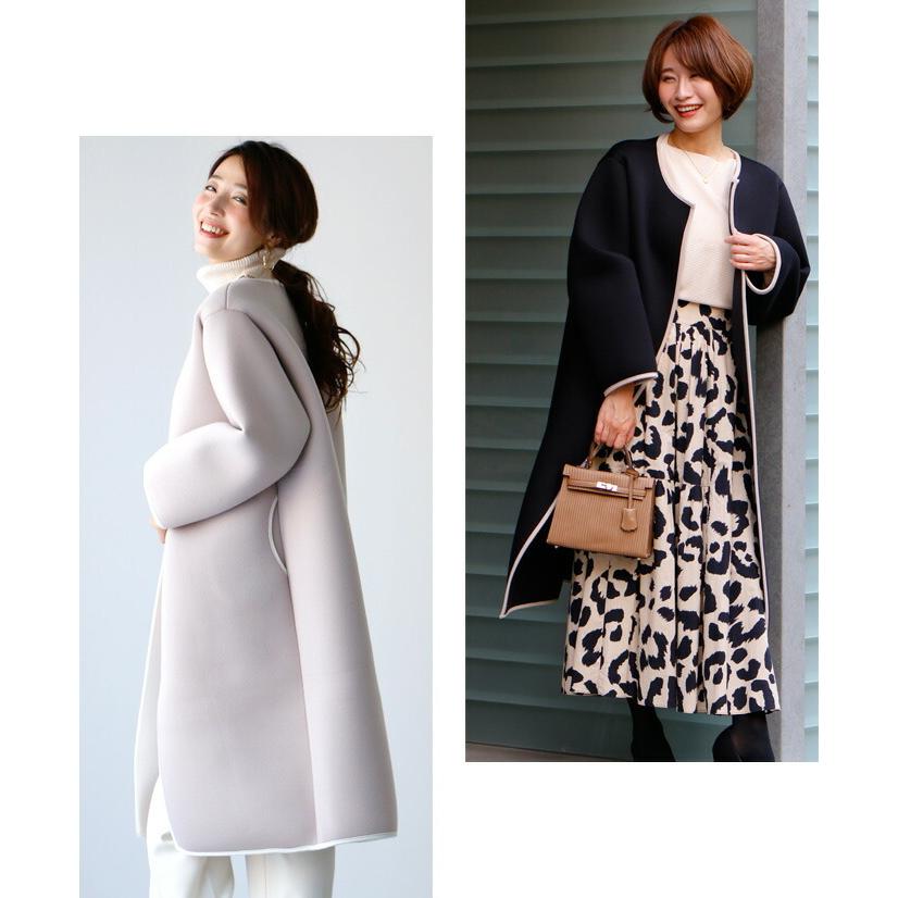 Ehre style（エーレスタイル） アウター ノーカラーコート パイピング