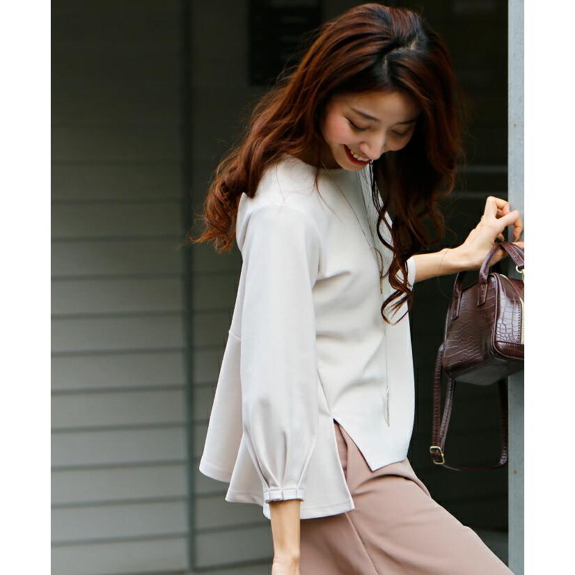 sheller ペプラムシャツトップス（BEIGE） one shoulder jacquard peplum tops – shéller / シェリエ