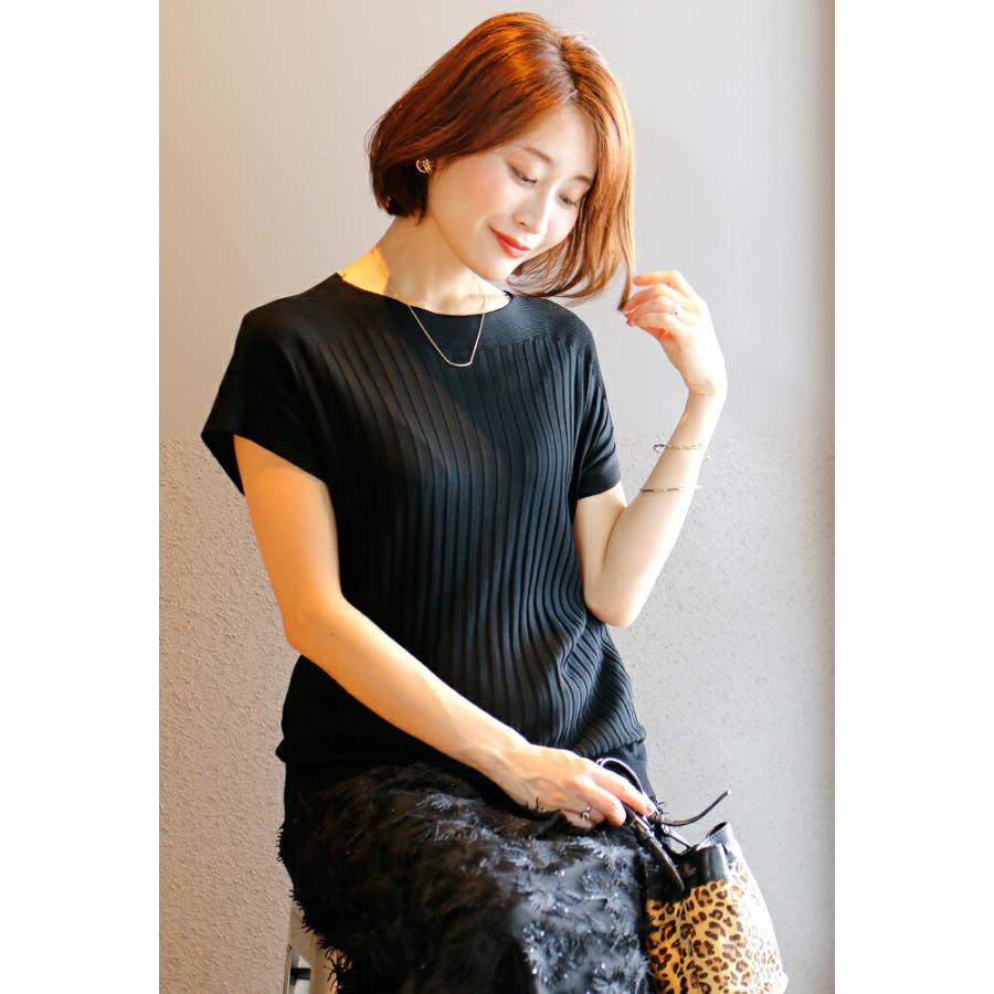 Ehre style（エーレスタイル） Tシャツフレンチスリーブ 縦リブ