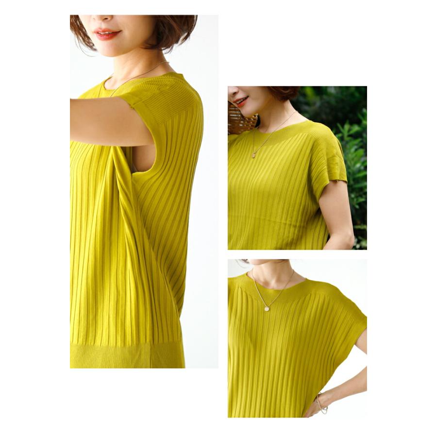 Ehre style（エーレスタイル） Tシャツフレンチスリーブ 縦リブ 