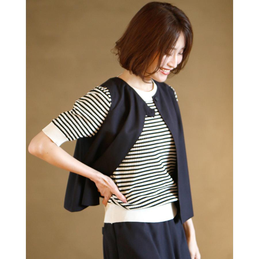 Ehre style（エーレスタイル） ボーダー半袖ニット サマーニット