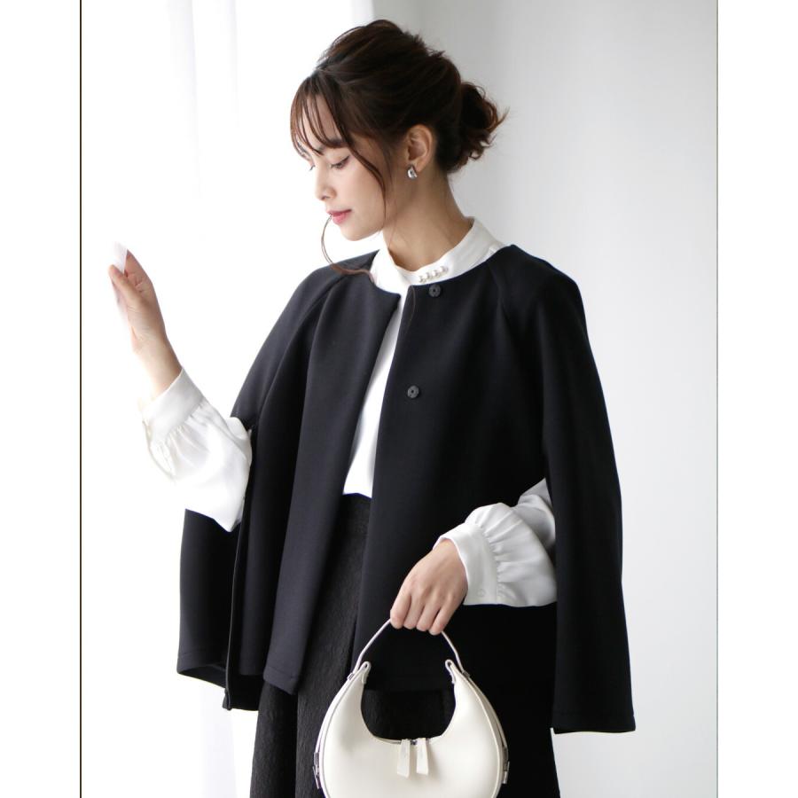 美品 メトリーゼ ケープジャケット フォーマル セレモニー 羽織り アイボリー Ehre style（エーレスタイル） ケープジャケット ケープ ジャケット