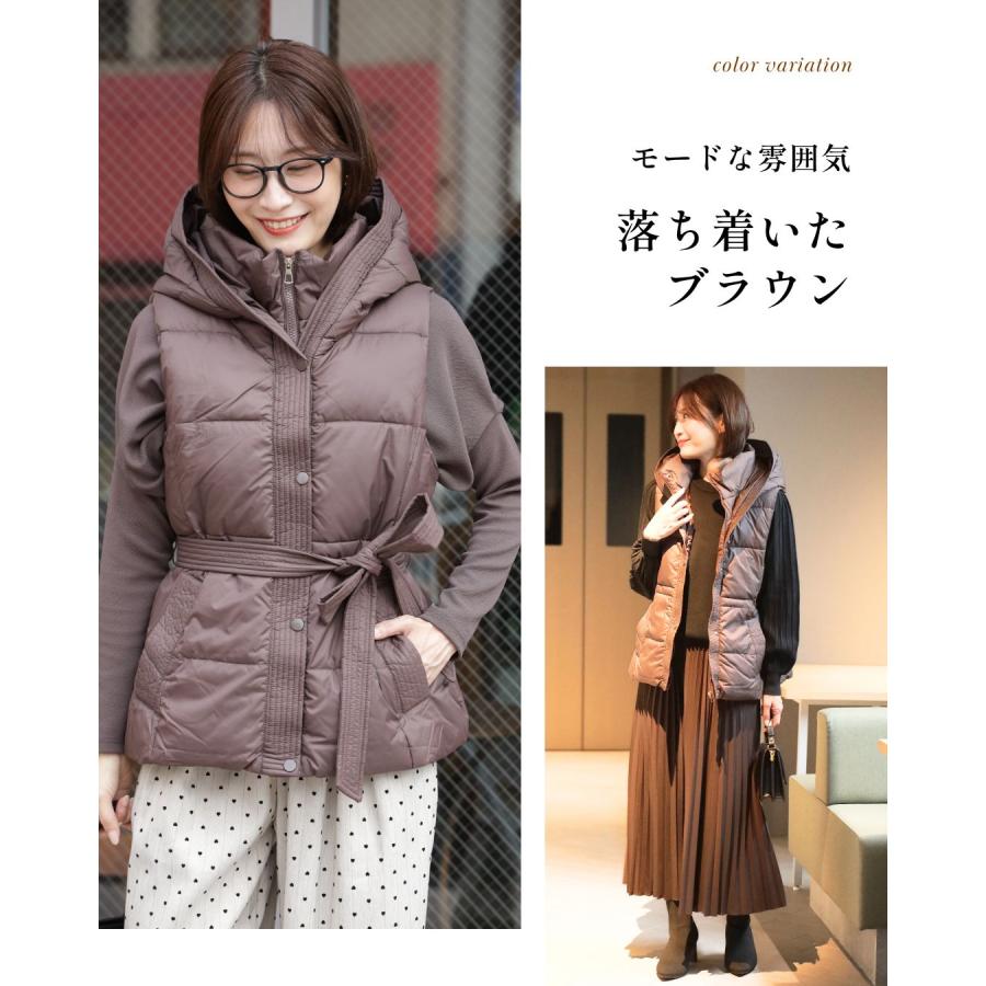 Ehre style（エーレスタイル） フードベスト ダウンベスト 立体フード