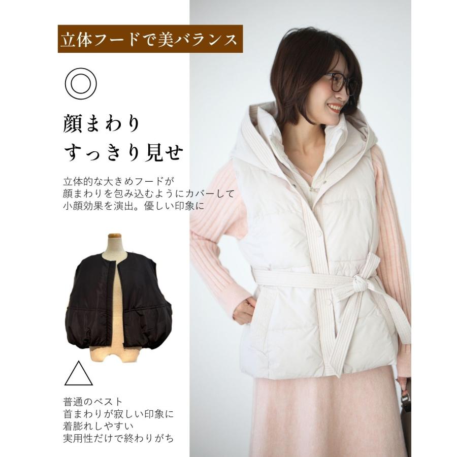 Ehre style（エーレスタイル） フードベスト ダウンベスト 立体フード