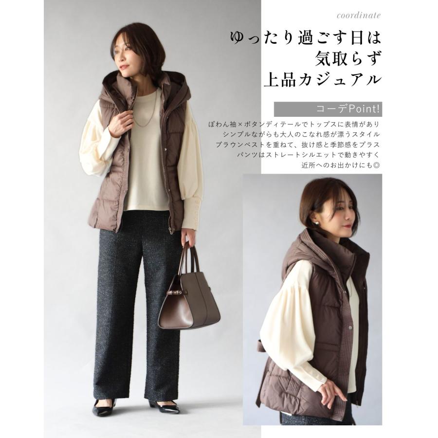 トップス ぽわん 長袖  ペプラム 立体  袖ぽわん フェミニン  ブラウス ブラック アイボリー グレー | Ehre style | 15