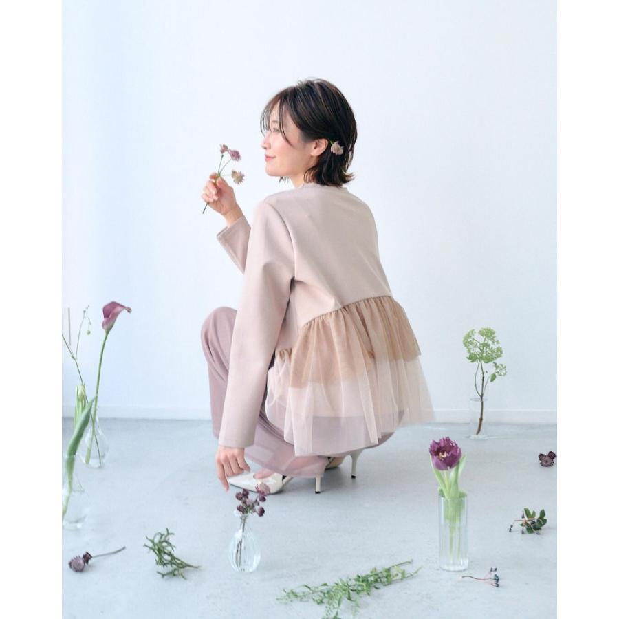 山内あいな着用フリルトップスflower フラワー柄フリルシアートップス【ネコポスOK】【7e-831-06351】