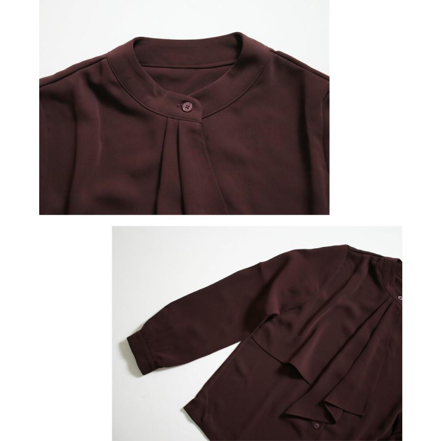 ボウタイ ブラウス ボータイ 仕事服 学校行事 きれいめ お仕事 オフィス スマート レザースカート エコレザー フェイクレザー スカート フェイクレザー | Ehre style | 11