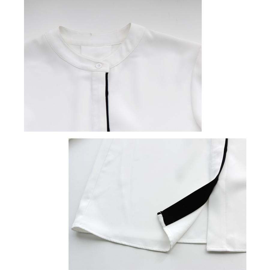 ノーカラー ジャケット ライトアウター  七分袖 セレモニー 服 ライン ブラウス  仕事服 学校行事 きれいめ | Ehre style | 13