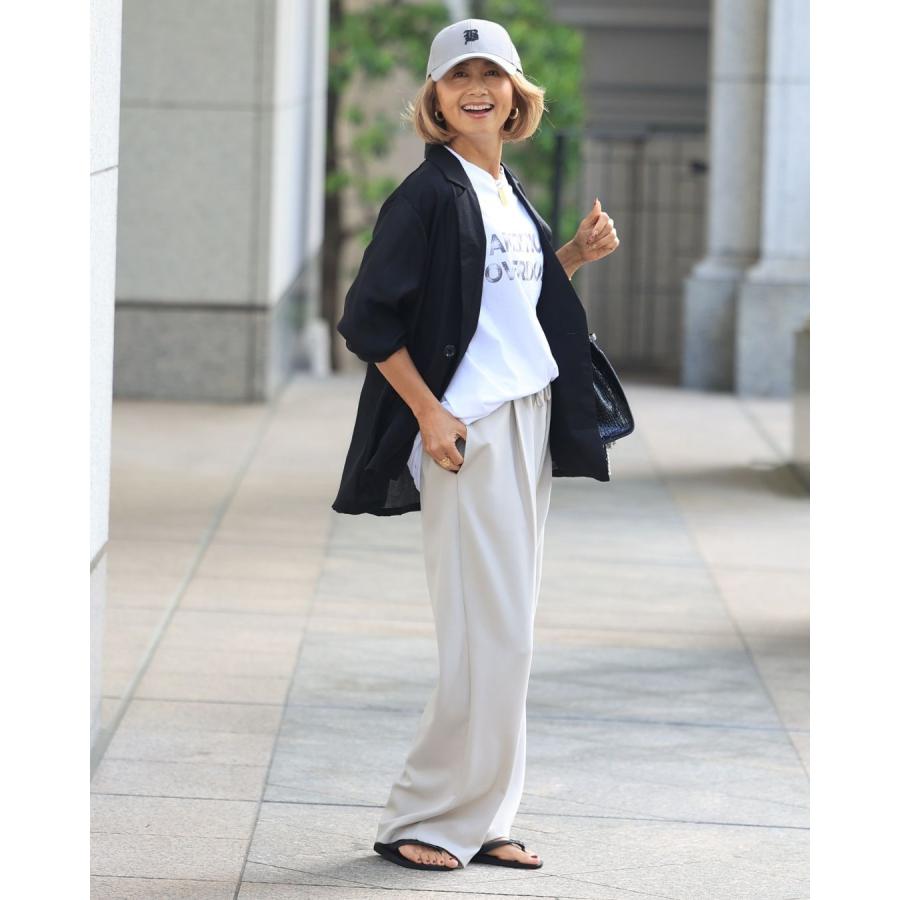 Reiko×Ehre styl set 2点セット ジャケット パンツ シアー テーラード 軽い 薄い ブラック ホワイト ベージュ アイボリー ブラウン_18