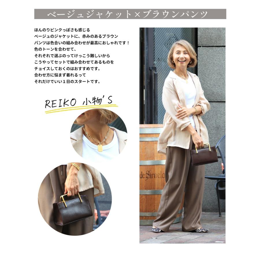 Reiko×Ehre styl set 2点セット ジャケット パンツ シアー テーラード 軽い 薄い ブラック ホワイト ベージュ アイボリー ブラウン_9