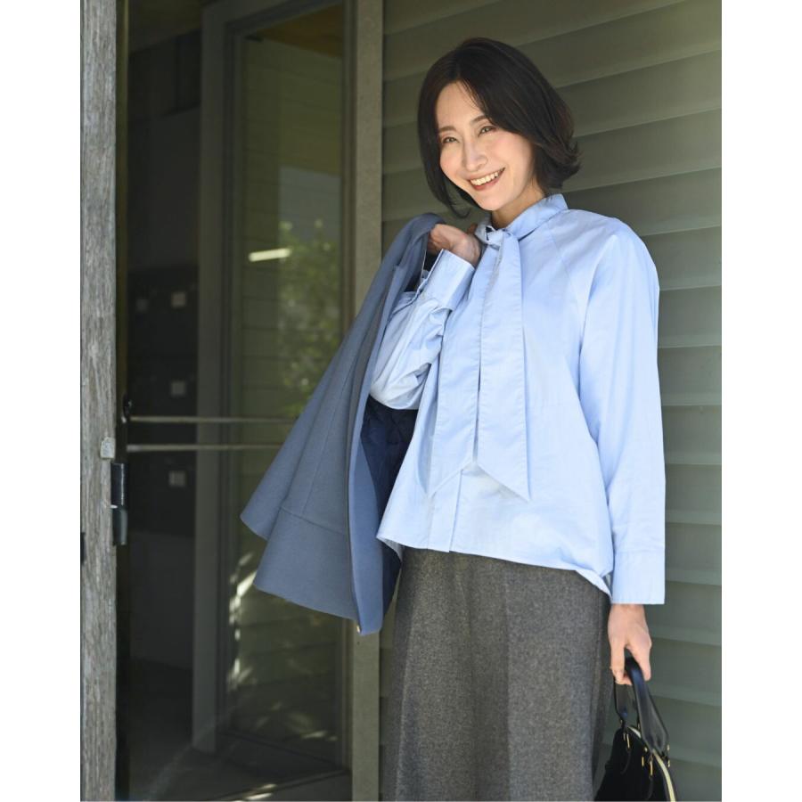 トップス シャツ ブラウス ボウタイ ストライプ 長袖 お洒落 ワイドパンツ キレイめパンツ ワイドパンツ パンツ ゆったり | Ehre style | 13