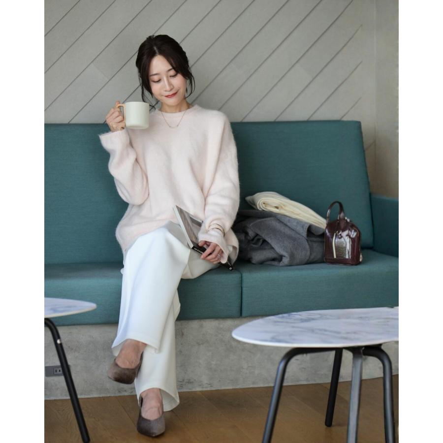 トップス ニット セーター レディース ふわふわ 4色 ドロップショルダー ゆったり カジュアル パンツ レディース ワイドパンツ | Ehre style | 13