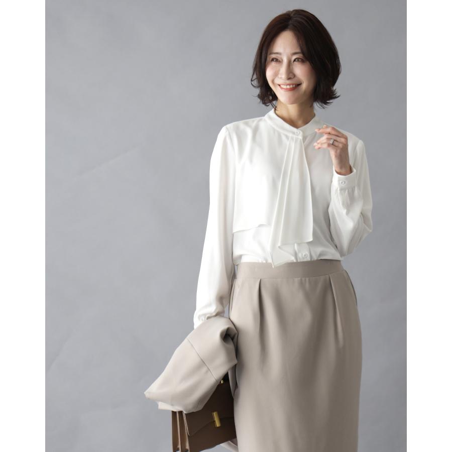 ブラウス ボウタイ きれいめ フォーマル 5色 S M L XL ボウタイブラウス オフィス フリル セレモニースーツ | Ehre style | 18