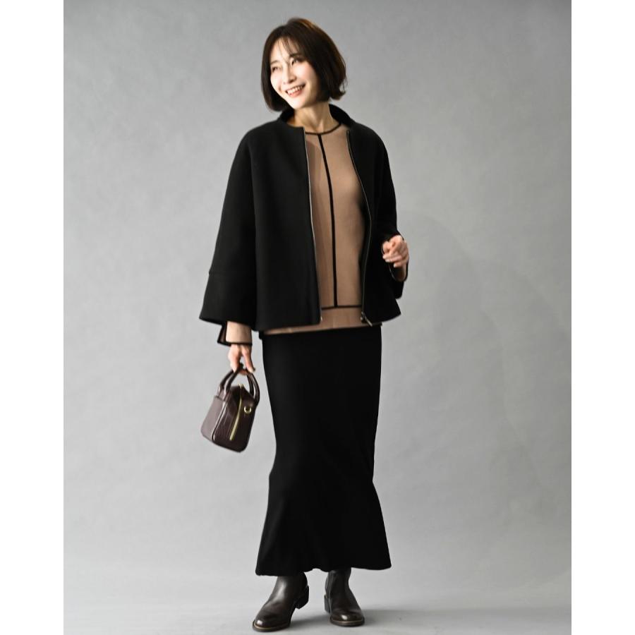 センターラインニット ニットスカート セット 2点セット モカ ブラック トップス タイトスカート タイト きれいめ バイカラー | Ehre style | 12